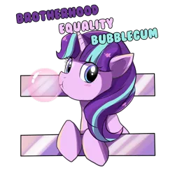 Size: 1200x1200 | Tagged: safe, artist:keterok, derpibooru import, starlight glimmer, pony, unicorn, the cutie map, blushing, bubblegum, cute, equal sign, female, glimmerbetes, leaning, looking at you, mare, smiling, solo