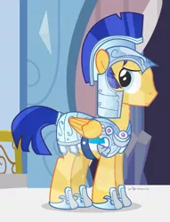 Size: 735x960 | Tagged: armor, artist:dm29, crystal guard armor, crystallized, derpibooru import, episodes from the crystal empire, flash sentry, safe, solo