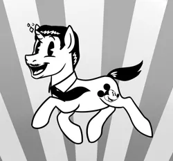 Size: 949x881 | Tagged: artist:apilsinn, derpibooru import, monochrome, ponified, safe, solo, walt disney