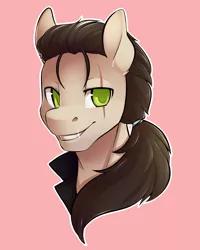 Size: 1024x1280 | Tagged: safe, artist:duskyamore, derpibooru import, oc, oc:jetstream, unofficial characters only, pony, long mane, looking at you, male, portrait, scar, smiling, solo, stallion