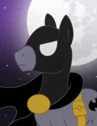 Size: 1449x1878 | Tagged: artist:appletaffy, batman, bruce mane, derpibooru import, moon, night, ponified, safe, solo