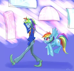 Size: 2340x2250 | Tagged: safe, artist:chrischin, derpibooru import, rainbow dash, equestria girls, human ponidox