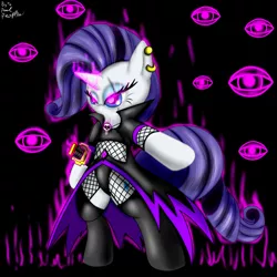 Size: 1280x1280 | Tagged: anime, artist:paulpeopless, bipedal, clothes, crossover, derpibooru import, evil rarity, magic, overpowered, rarity, safe, solo