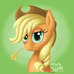 Size: 2000x2000 | Tagged: applejack, artist:jorichi, bust, derpibooru import, safe, solo, straw