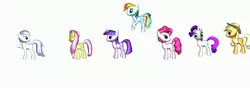 Size: 3406x1212 | Tagged: safe, derpibooru import, applejack, fluttershy, pinkie pie, rainbow dash, rarity, twilight sparkle, twilight sparkle (alicorn), oc, oc:ice drop, alicorn, pony, 3d, female, mane six, mare