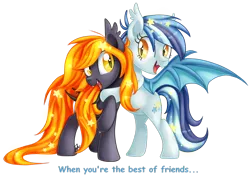 Size: 1024x730 | Tagged: safe, artist:arcadianphoenix, derpibooru import, oc, oc:harvest moon, oc:star struck, unofficial characters only, bat pony, pony