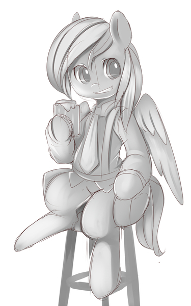 Size: 785x1256 | Tagged: artist:ende26, derpibooru import, monochrome, rainbow dash, safe, solo