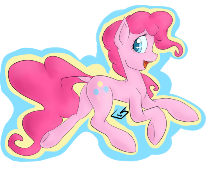 Size: 1024x853 | Tagged: artist:billysan727, derpibooru import, dock, looking back, pinkie pie, plot, safe, solo, underhoof