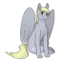 Size: 630x550 | Tagged: safe, artist:fantasyinsanity, derpibooru import, derpy hooves, pegasus, pony, ear fluff, female, large wings, mare, simple background, sitting, solo, spread wings, transparent background