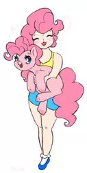 Size: 322x634 | Tagged: artist:bunnycat, blushing, clothes, cute, derpibooru import, diapinkes, female, happy, holding, human, humanized, human ponidox, pinkie pie, safe, smiling, socks