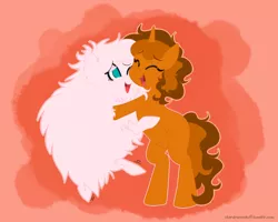 Size: 1000x800 | Tagged: safe, artist:star, derpibooru import, oc, oc:fluffle puff, oc:orange burst, unofficial characters only, pony, chubby, female, hug, mare