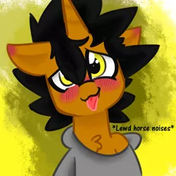 Size: 600x600 | Tagged: safe, artist:star, derpibooru import, oc, oc:star, unofficial characters only, pony, blushing, male, stallion, tongue out