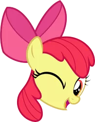 Size: 6000x7696 | Tagged: absurd resolution, .ai available, apple bloom, artist:lahirien, bloom and gloom, cutie mark, derpibooru import, one eye closed, safe, simple background, solo, transparent background, vector, wink