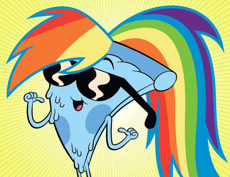 Size: 1142x880 | Tagged: safe, derpibooru import, rainbow dash, pizza, pizza steve, uncle grandpa, wat