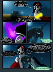 Size: 1961x2640 | Tagged: artist:yula568, chrysombra, comic, dark alliance, derpibooru import, dialogue, female, king sombra, male, queen chrysalis, safe, shipping, straight