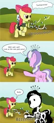 Size: 2880x6479 | Tagged: safe, artist:mkogwheel, derpibooru import, apple bloom, diamond tiara, twittermite, bloom and gloom, comic, electrocution, tiarabuse, twitbuster apple bloom, x-ray sparks