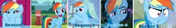 Size: 2074x344 | Tagged: safe, derpibooru import, screencap, rainbow dash, pegasus, pony, applebuck season, daring don't, may the best pet win, spike at your service, tanks for the memories, do i look angry, faic, female, mare, rainbow dash is best facemaker, scrunchbow dash, smugdash, so awesome