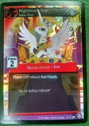 Size: 382x539 | Tagged: safe, derpibooru import, nightmare star, princess celestia, absolute discord, card, ccg, enterplay, mlp trading card game