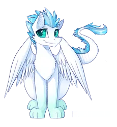 Size: 1402x1523 | Tagged: safe, artist:novabytes, derpibooru import, oc, oc:patch, unofficial characters only, dracony, dragon, feathered dragon, hybrid, pony, cute, solo