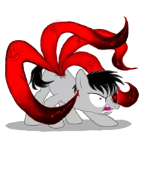 Size: 480x578 | Tagged: angry, artist:wolfgirljw, crossover, derpibooru import, edgy, glare, grimdark, kaneki ken, open mouth, ponified, simple background, solo, tentacles, tokyo ghoul, transparent background, wide eyes