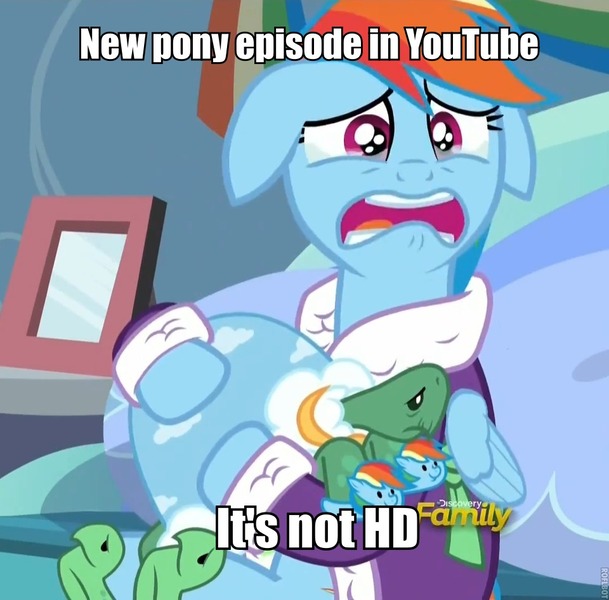 Size: 960x946 | Tagged: bathrobe, clothes, dashie slippers, depression dash, derpibooru import, exploitable meme, first world problems, meme, rainbow dash, robe, sad, safe, screencap, tank, tanks for the memories, tank slippers, youtube