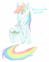 Size: 753x942 | Tagged: clothes, dashie slippers, derpibooru import, muffled words, oc, oc:anon, rainbow dash, safe, slippers, tank slippers