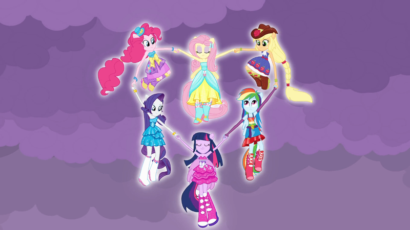 Size: 1366x768 | Tagged: safe, derpibooru import, screencap, applejack, fluttershy, pinkie pie, rainbow dash, rarity, twilight sparkle, twilight sparkle (alicorn), equestria girls, boots, fall formal outfits, heart, high heel boots, mane six, ponied up, pony ears, wings