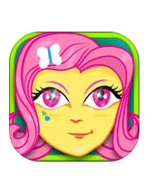 Size: 169x196 | Tagged: safe, derpibooru import, fluttershy, equestria girls, app icon, app store, bootleg, flash game, jpg artifacts, nightmare fuel, the horror