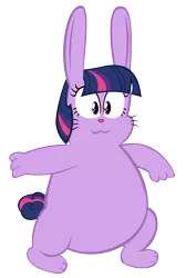 Size: 1999x2827 | Tagged: artist:megarainbowdash2000, bunnified, chubby, derpibooru import, rabbit, safe, simple background, solo, species swap, transparent background, twilight sparkle