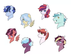 Size: 2048x1622 | Tagged: safe, artist:kianamai, derpibooru import, oc, oc:jawbreaker, unofficial characters only, dracony, earth pony, hybrid, pegasus, pony, unicorn, kilalaverse, bust, colored pupils, female, freckles, male, mare, next generation, offspring, offspring's offspring, parent:oc:amber lily, parent:oc:cotton candy, parent:oc:creme-de-la-creme, parent:oc:crystal clarity, parent:oc:dove, parent:oc:epic parody, parent:oc:fletcher, parent:oc:golden delicious, parent:oc:hot head, parent:oc:lucky star, parent:oc:starburst, parent:oc:turquoise blitz, parent:oc:whirlwind, parents:oc x oc, ponytail, simple background, stallion, white background