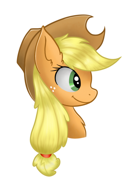 Size: 671x975 | Tagged: safe, artist:foxdeimos, derpibooru import, applejack, hat, portrait, solo