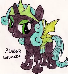 Size: 931x1002 | Tagged: artist needed, changeling, changeling queen, changeling queen oc, derpibooru import, female, oc, oc:princess larva, safe, simple background, unofficial characters only
