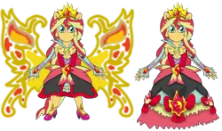 Size: 1024x601 | Tagged: safe, artist:pokecure123, derpibooru import, sunset shimmer, equestria girls, beautiful, clothes, dress, hilarious in hindsight, magical girl, magical sunset-chan, precure, sunset phoenix