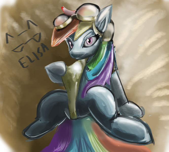 Size: 1200x1080 | Tagged: artist:elisa, derpibooru import, goggles, rainbow dash, safe, solo, wonderbolts uniform