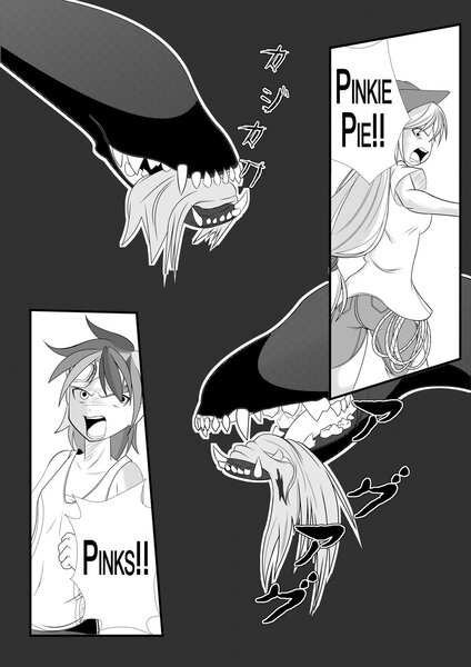 Size: 1024x1448 | Tagged: applejack, artist:0ryomamikado0, black and white, clothes, comic, comic:doki doki harmony, derpibooru import, grayscale, human, humanized, implied death, lasso, manga, monochrome, rainbow dash, semi-grimdark, torn clothes