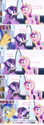 Size: 950x2710 | Tagged: safe, artist:dm29, derpibooru import, flash sentry, princess cadance, twilight sparkle, twilight sparkle (alicorn), alicorn, crystal pony, pony, alternate hairstyle, book, comic, crystallized, cute, episodes from the crystal empire, female, flashlight, male, mare, punklight sparkle, reading, shipping, straight, trio, wingboner