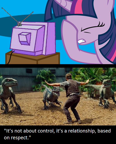 Size: 563x703 | Tagged: blue (raptor), charlie, delta, derpibooru import, exploitable meme, facehoof, jurassic park, jurassic world, meme, obligatory pony, owen grady, prattkeeping, safe, tv meme, twilight sparkle, velociraptor