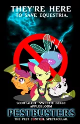 Size: 800x1246 | Tagged: apple bloom, artist:mzx-90, bloom and gloom, cutie mark crusaders, derpibooru import, ghostbusters, lightning, movie, movie poster, parody, pest control gear, poster, safe, scootaloo, sweetie belle, twitbuster apple bloom, twittermite