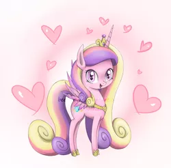 Size: 1770x1740 | Tagged: artist:beefcrow, cute, dead source, derpibooru import, heart, looking at you, open mouth, princess cadance, safe, solo, watermark