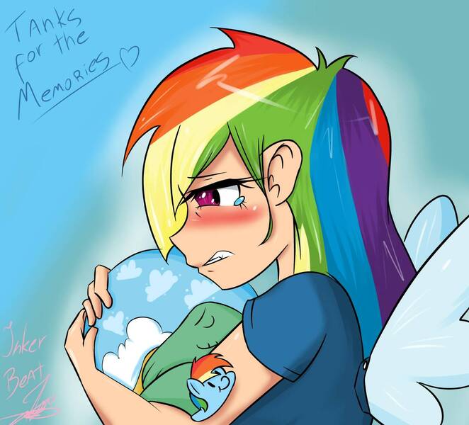 Size: 1350x1223 | Tagged: artist:thearcano13, clothes, dashie slippers, derpibooru import, human, humanized, rainbow dash, safe, tank, tanks for the memories, winged humanization