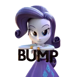 Size: 1000x1000 | Tagged: safe, alternate version, artist:3d thread, artist:creatorofpony, derpibooru import, rarity, equestria girls, /mlp/, 3d, 3d model, bedroom eyes, blender, bracelet, bump, clothes, jewelry, leaning, looking at you, shirt, simple background, skirt, smiling, solo, transparent background