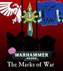 Size: 910x1035 | Tagged: apple bloom, craftworld eldar, cutie mark crusaders, derpibooru import, eldar, fanfic art, fanfic cover, imperium of man, ork, safe, scootaloo, sweetie belle, warhammer 40k, warhammer (game)