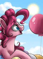 Size: 792x1080 | Tagged: safe, artist:ebonytails, derpibooru import, pinkie pie, balloon, solo