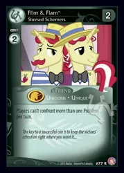 Size: 344x480 | Tagged: absolute discord, card, ccg, derpibooru import, duo, enterplay, flam, flim, flim flam brothers, safe, trading card