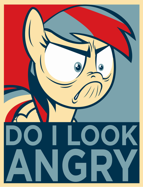 Size: 747x975 | Tagged: angry, artist:dan232323, crossing the memes, derpibooru import, do i look angry, exploitable meme, hope poster, meme, propaganda, propaganda parody, rainbow dash, safe, solo, tanks for the memories