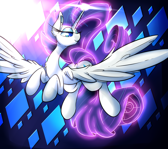 Safe Artist Madacon Derpibooru Import Rarity Alicorn Pony Alicornified Flying