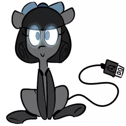 Size: 600x600 | Tagged: artist:whydomenhavenipples, ask, derpibooru import, glowing eyes, mobile phone, object pony, oc, oc:sammy p, original species, phone, ponified, safe, smartphone, solo, tumblr, unofficial characters only, usb, usb tail
