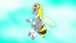 Size: 1920x1080 | Tagged: artifact, bee pony, derpibooru import, female, flying, low quality, oc, original species, safe, solo, unofficial characters only