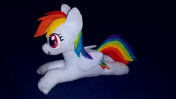 Size: 3264x1836 | Tagged: safe, artist:lucaspratt, derpibooru import, rainbow dash, pegasus, pony, felt, fleece, irl, photo, plushie, solo