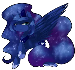 Size: 806x750 | Tagged: artist:loyaldis, derpibooru import, princess luna, raised hoof, safe, simple background, solo, spread wings, transparent background, unamused